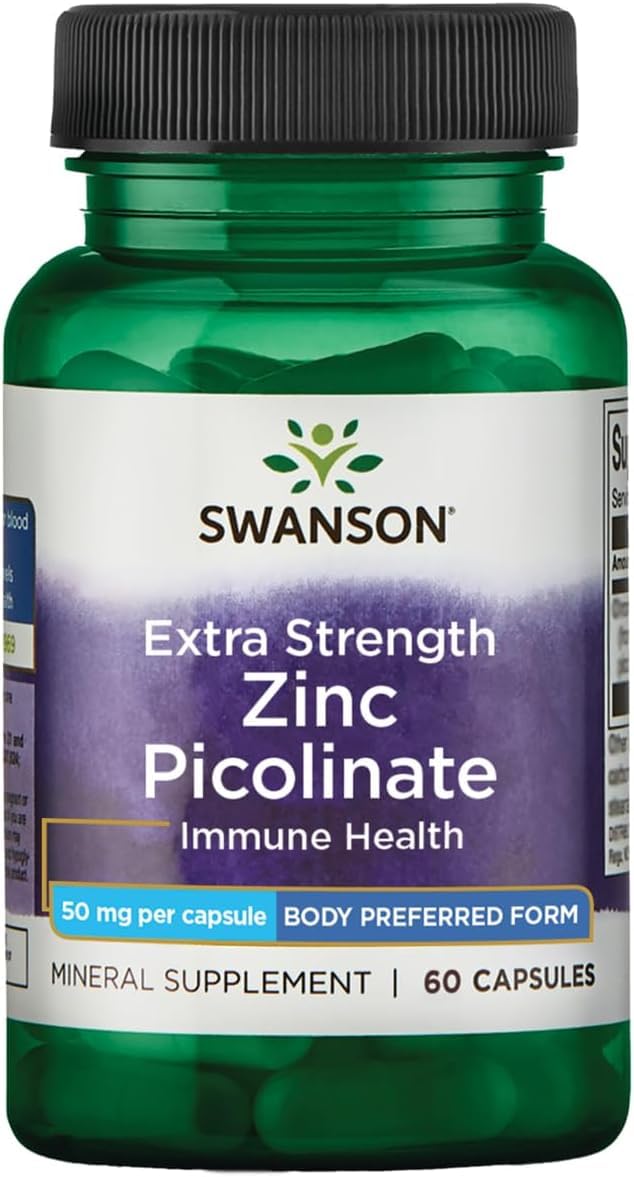 Swanson Premium Brand Zinc Picolinate Softgels, 60 Count