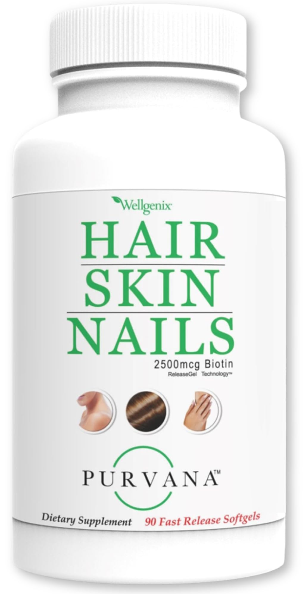 Wellgenix Purvana Hair Skin and Nails Supplement 90 Softgels