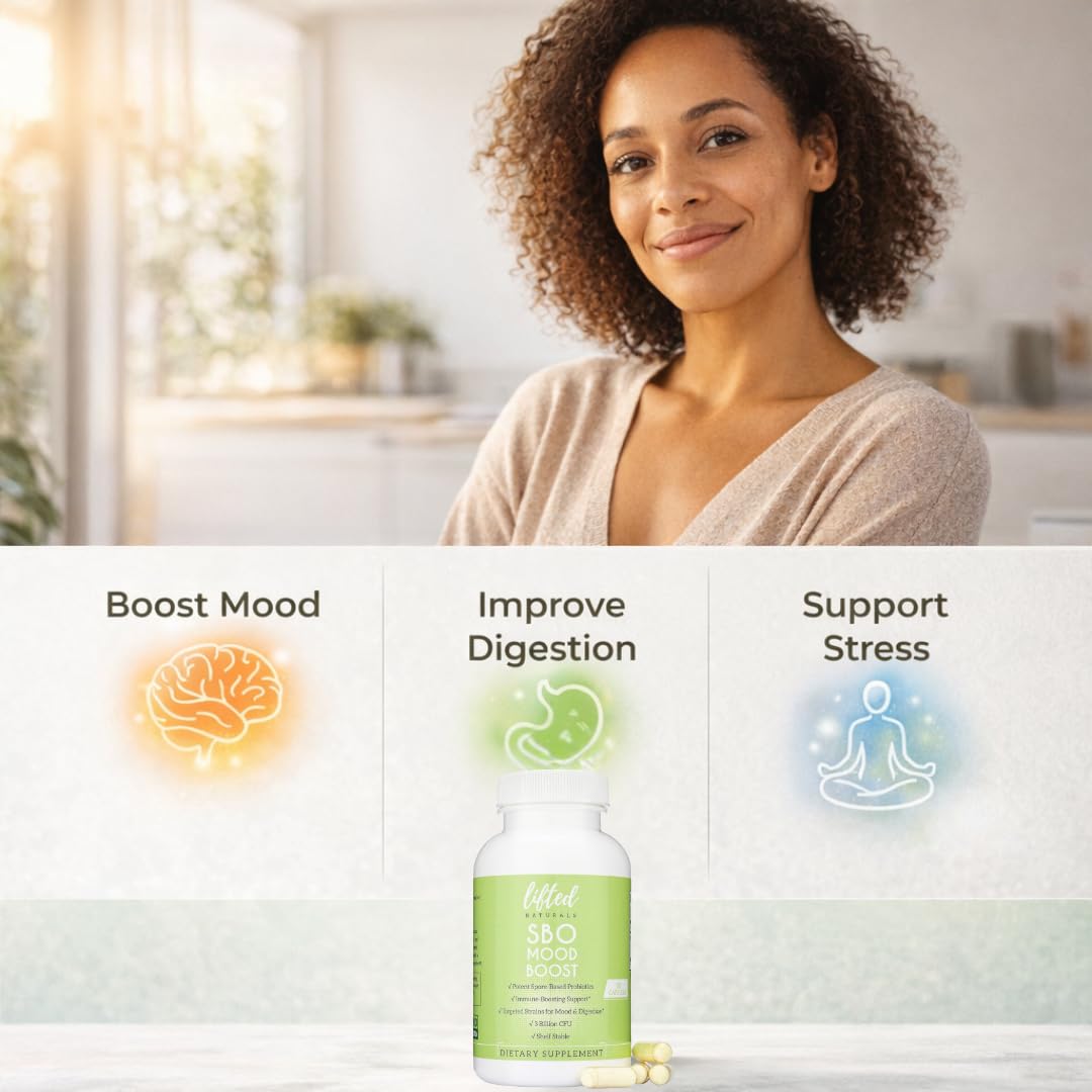 Lifted Naturals SBO Mood Boost Spore-Based Probiotic Capsules 60 Count