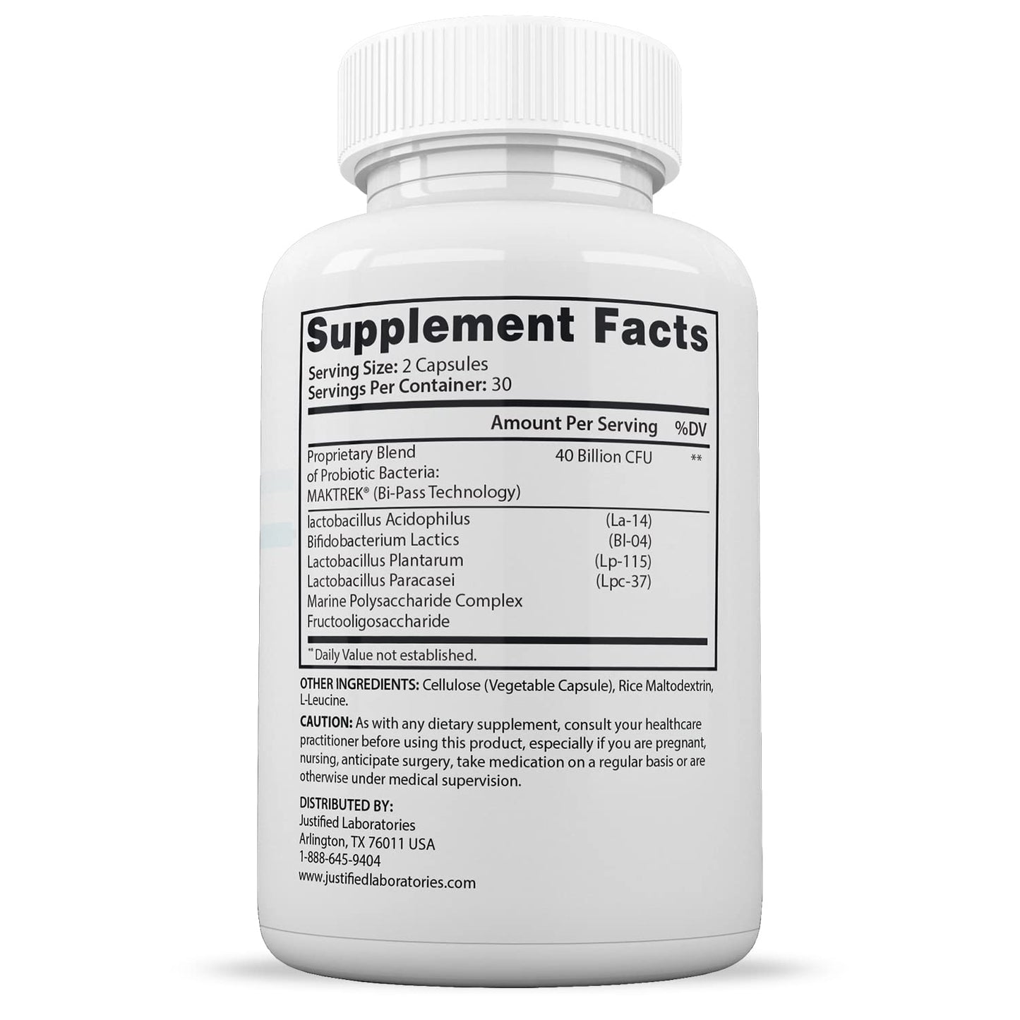 Justified Laboratories Best Breath Max 40 Billion CFU Probiotic Oral Support 60 Capsules