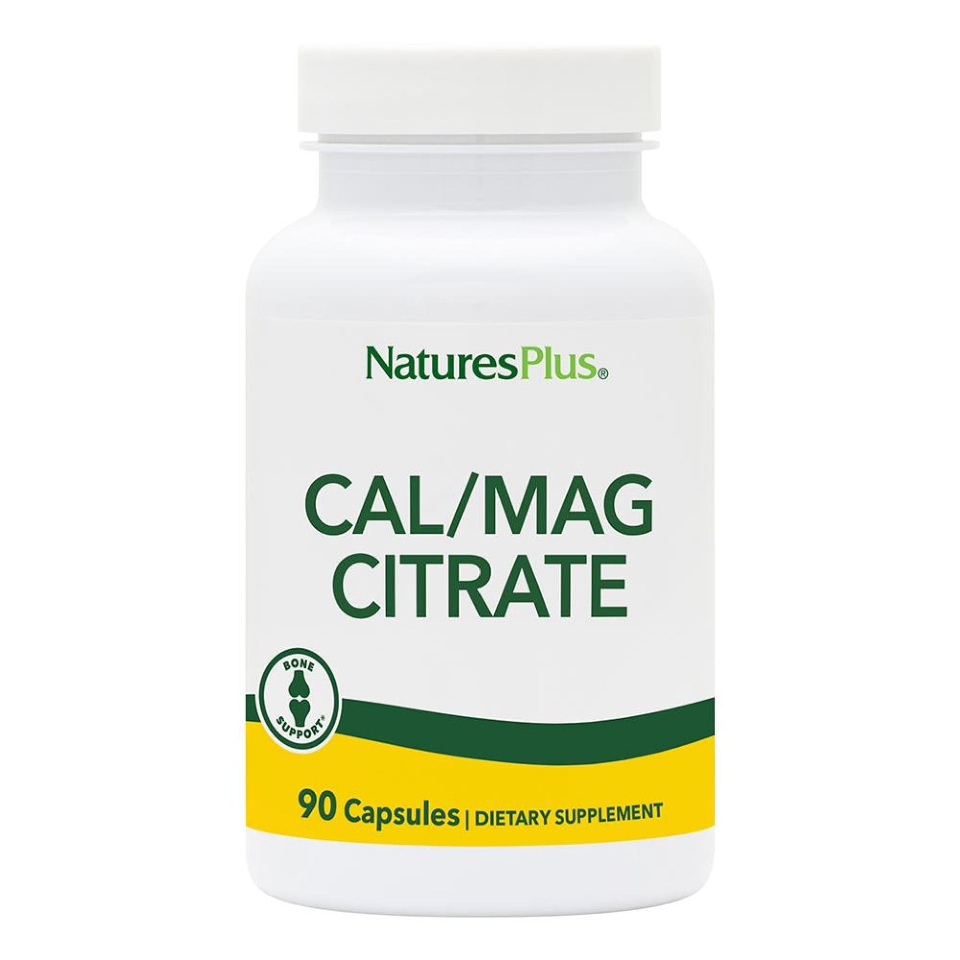 NaturesPlus Cal/Mag Citrate Capsules, 90 Vegetarian Capsules