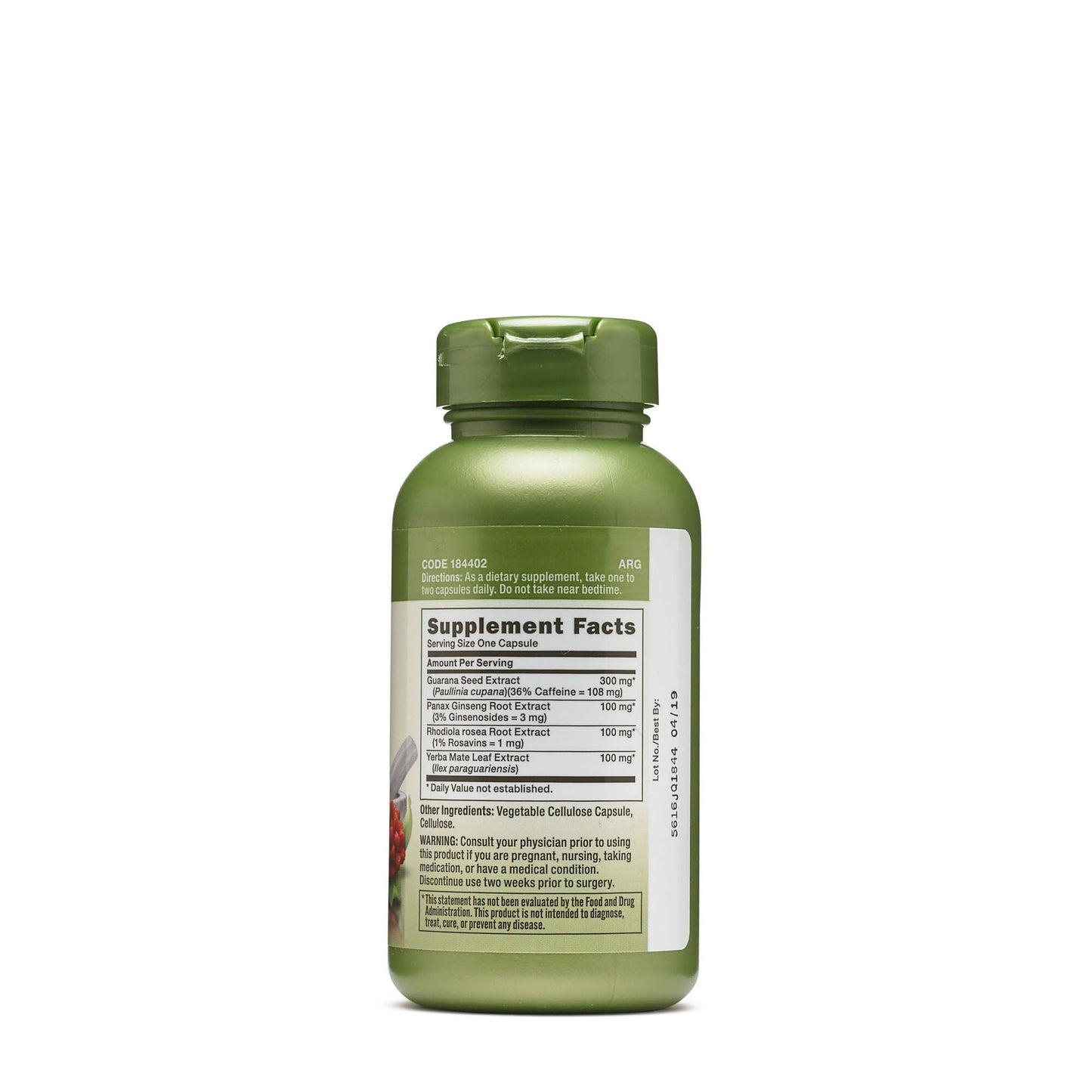 GNC Herbal Plus Energy Formula Capsule 100 Capsules