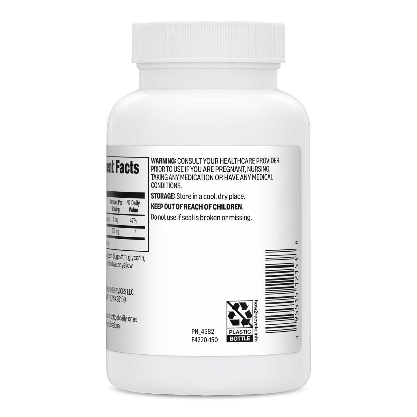 Amazon Basics CoQ10 Softgels, 200 mg, 150 Count