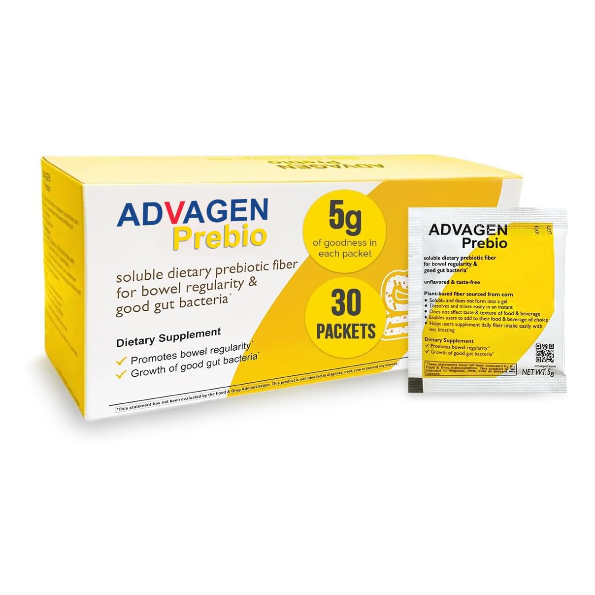 ADVAGEN Prebio Fiber Supplement Powder 5.3 oz