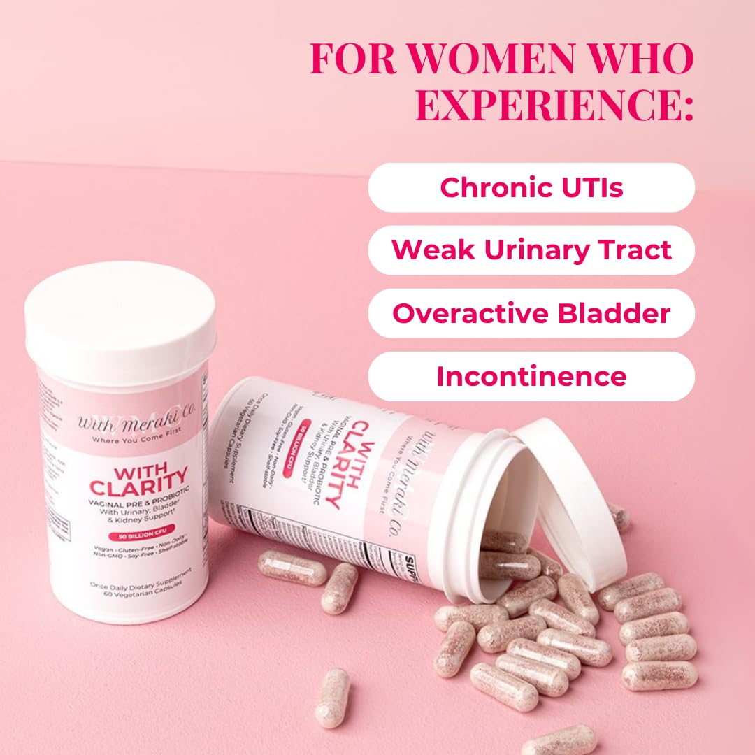 With Meraki Co. Clarity Pre/Probiotic with Vaginal and Urinary Support Capsule, 60 Count