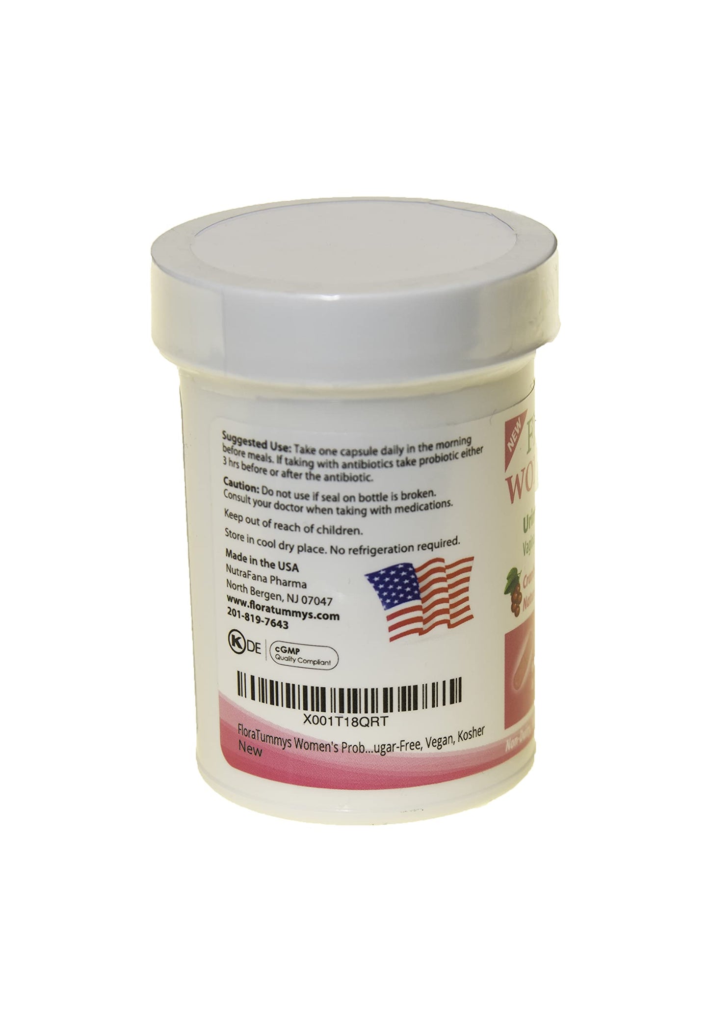 FloraTummys Women's Probiotic Cranberry Powder Capsules, 1 Count