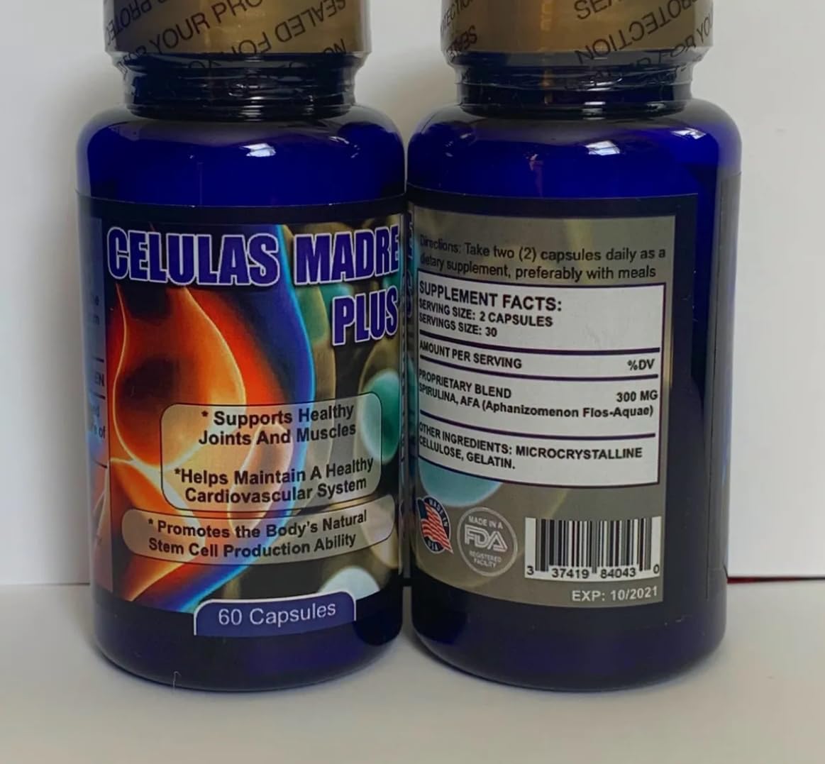Generic Madre Cell Plus Plant-Based Nutrient Formula for Healthy Cells, Anti-Aging and Longevity, Non-GMO, Gluten-Free, Vegetarian, 120 Capsules