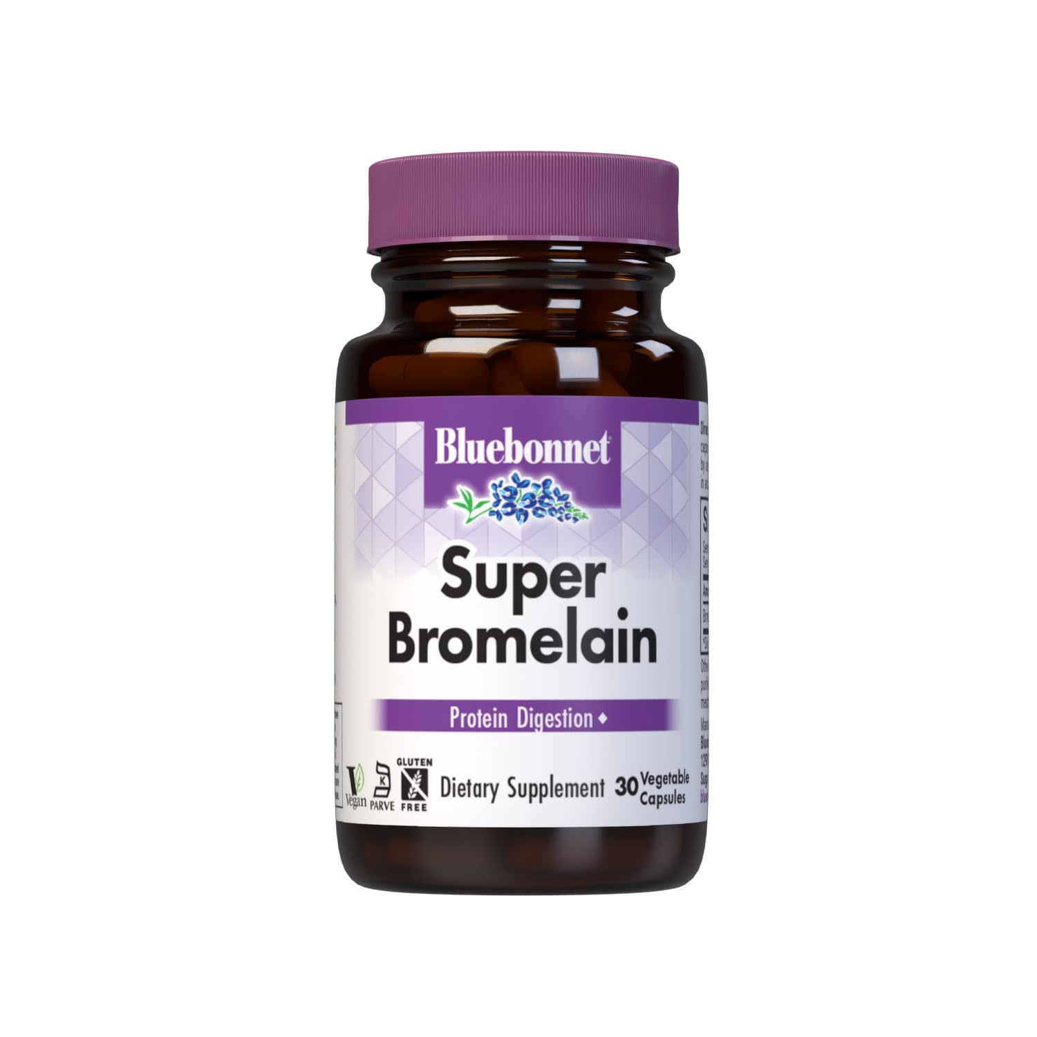 BlueBonnet Super Bromelain 500 mg Vegetarian Capsules, 30 Count