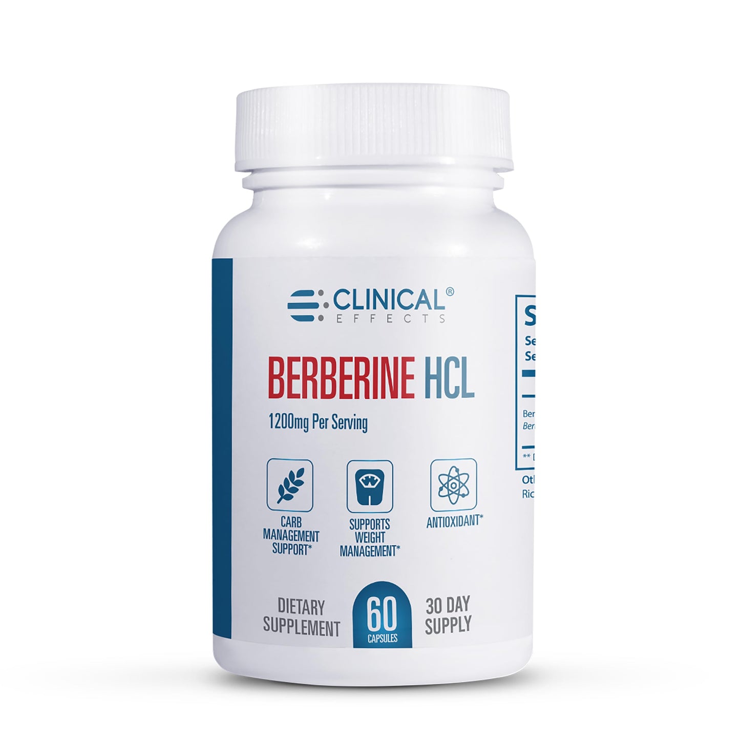 Clinical Effects Berberine HCL - Pure Berberine 1200mg - Liver Support - Vegan Supplement Capsules, 60 Count