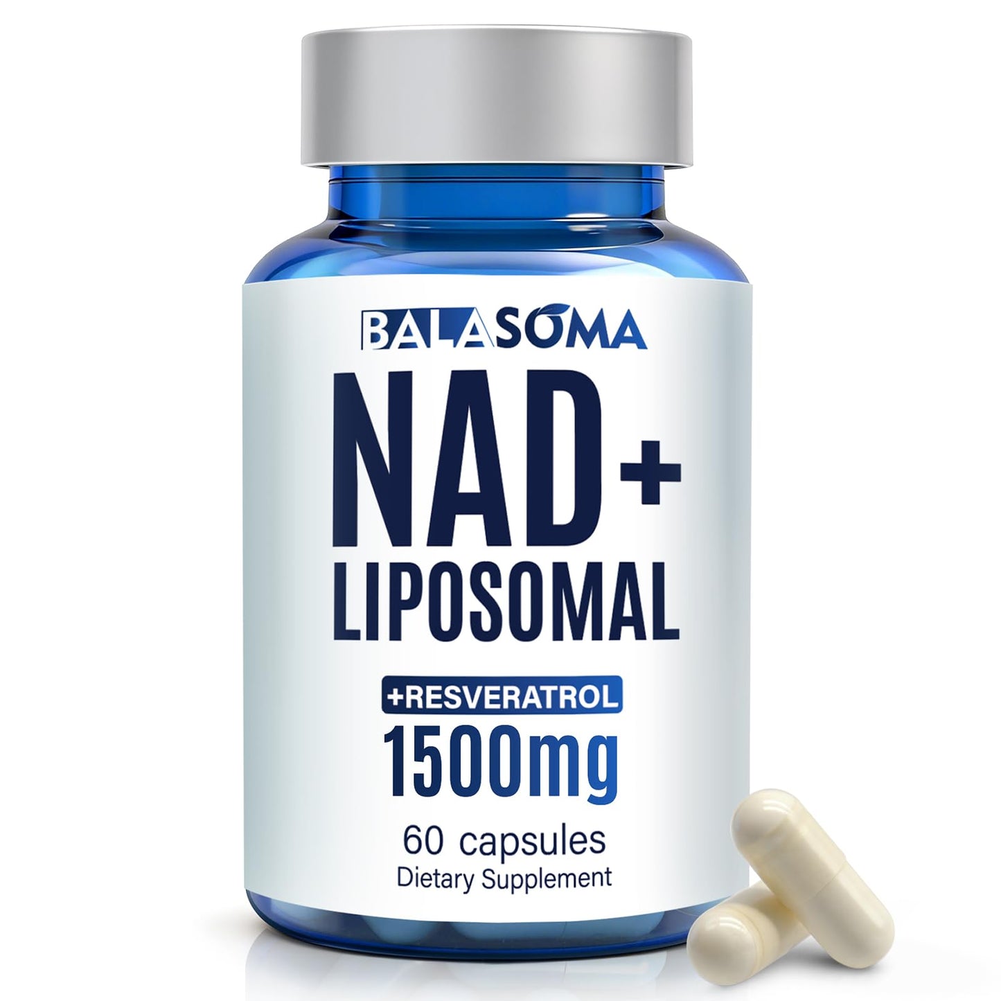 Balasoma Liposomal NAD+ Nicotinamide Riboside with Resveratrol Capsules, 60 Capsules
