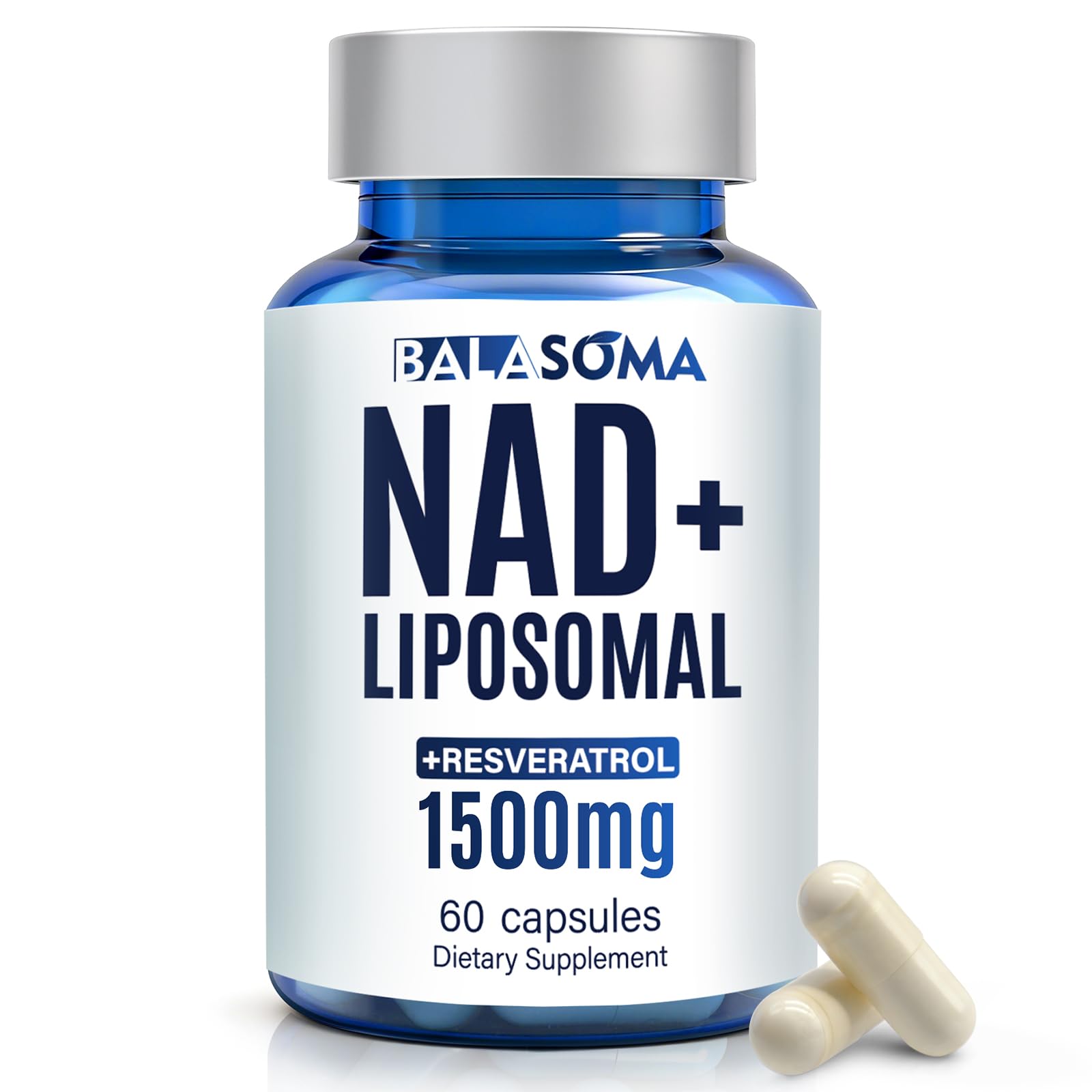 Balasoma Liposomal NAD+ Nicotinamide Riboside with Resveratrol Capsules, 60 Capsules