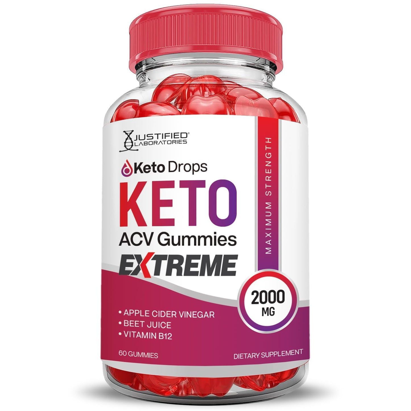 Justified Laboratories Keto Drops Keto ACV Gummies Extreme 2000 mg 300 Gummies
