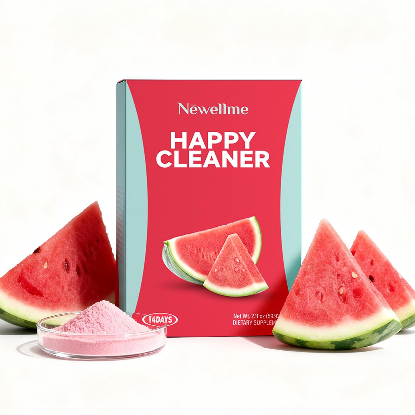 NEWELLME Happy Cleaner Superfood Powder, 14 Packets