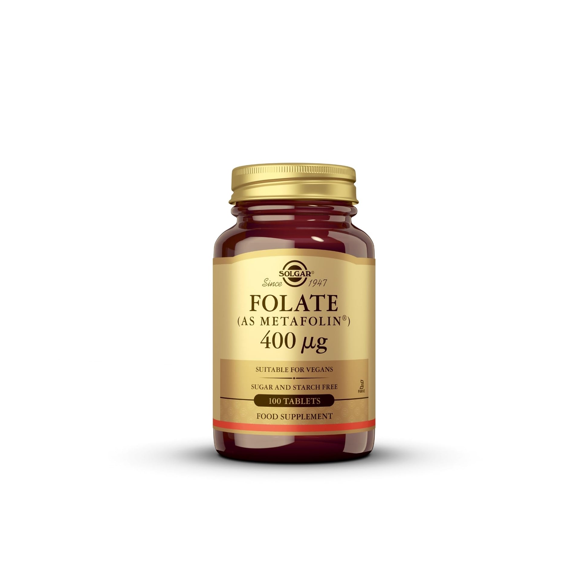 Solgar Folate 666 MCG DFE (Metafolin 400 MCG) Tablets, 100 Count
