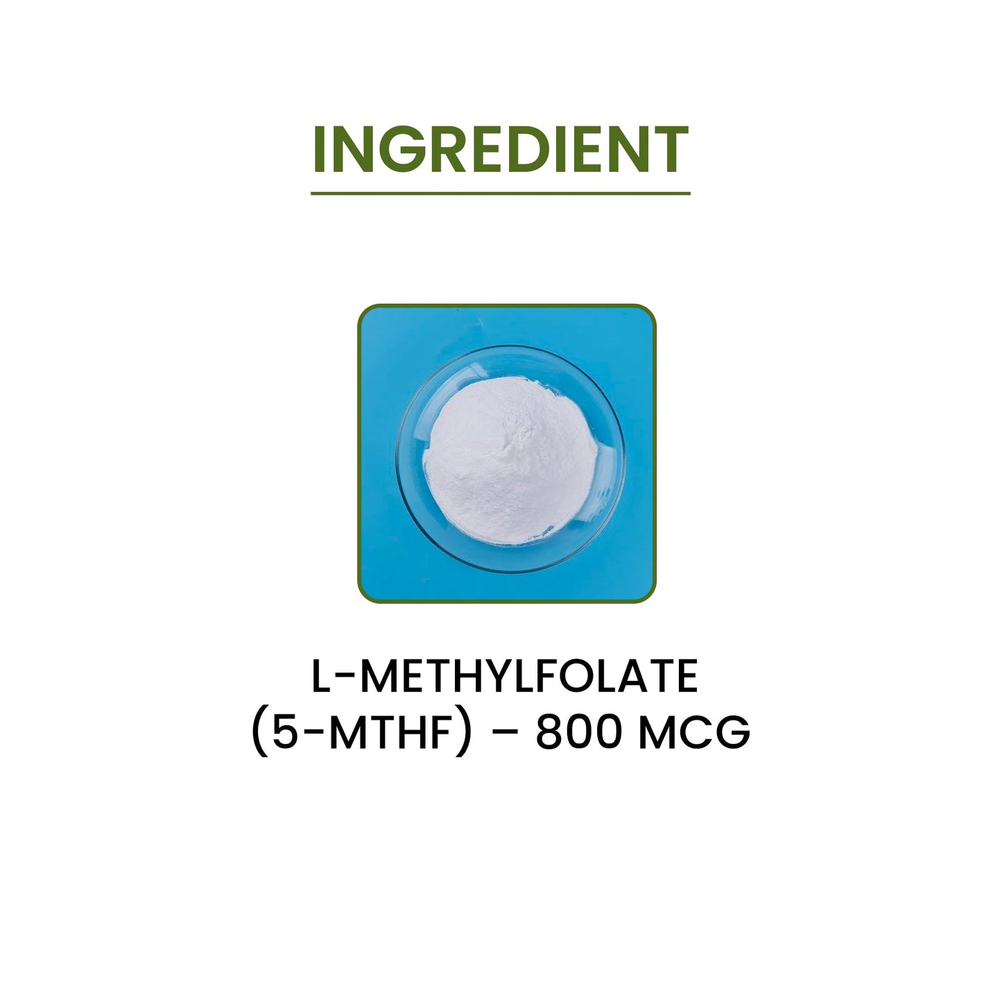 Green Organic Supplements Methyl-Folate, Folic Acid Capsule, 90 Count