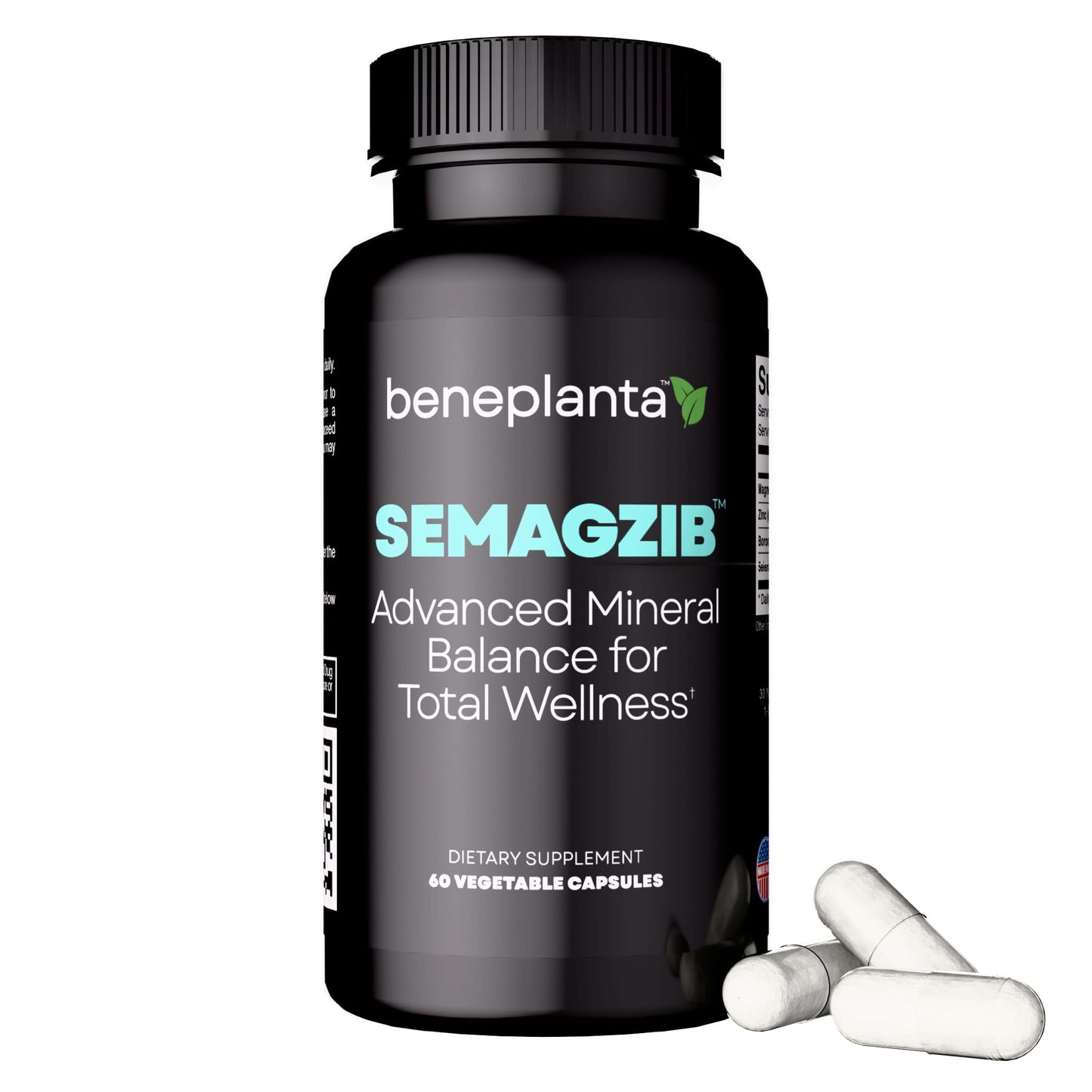Beneplanta Essential Minerals Complex Chelated Magnesium Zinc Selenium Boron 60 Capsules