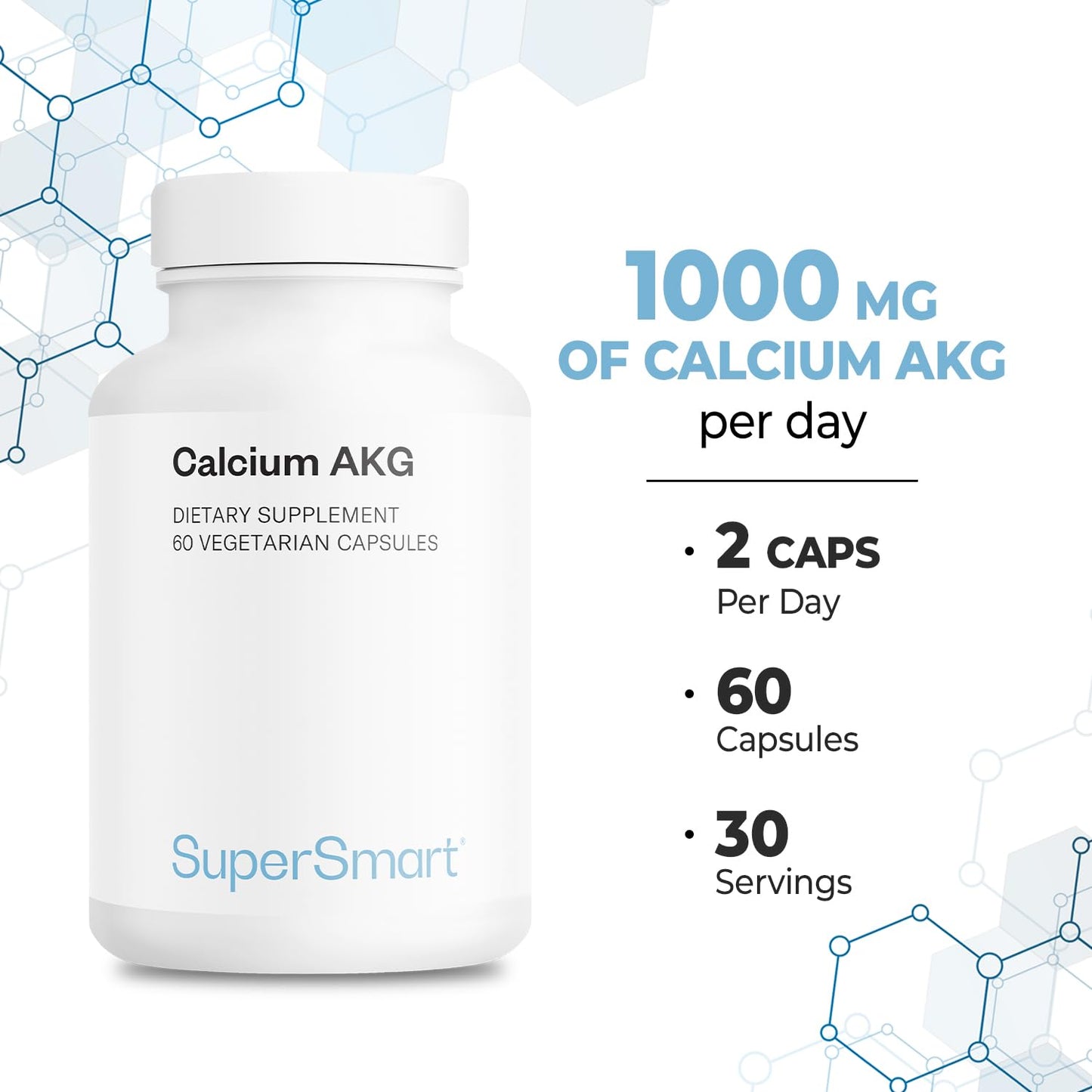 Supersmart Calcium AKG Capsule, 60 Vegetarian Capsules