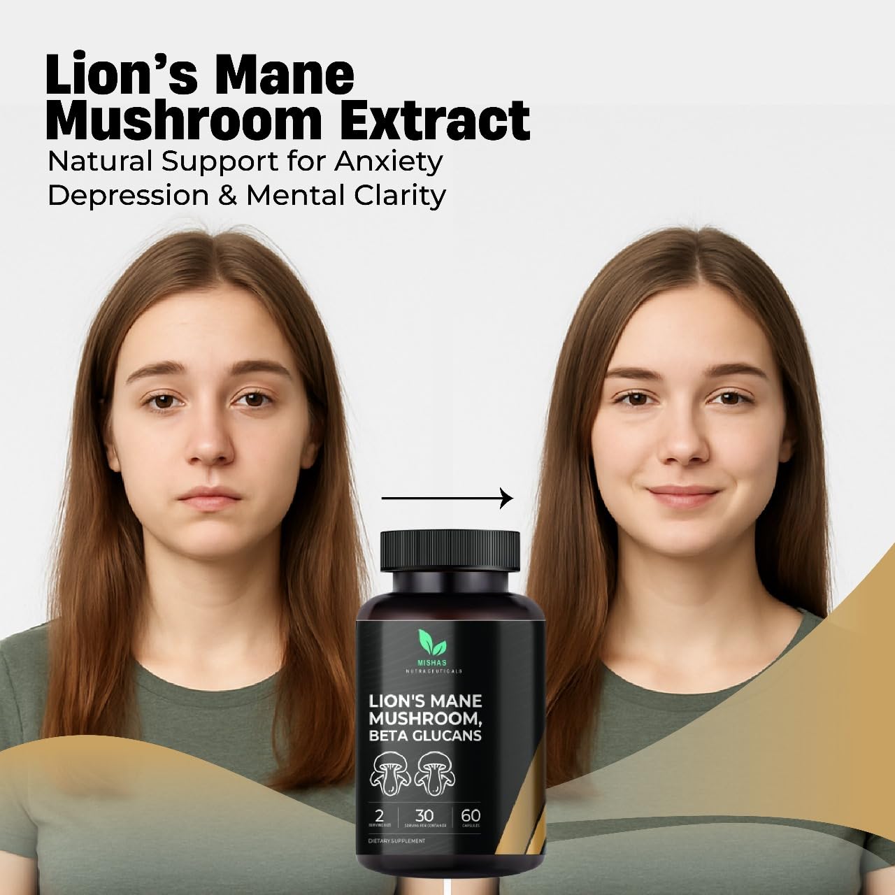 Mishas Lions Mane Supplement Capsule, 60 Count