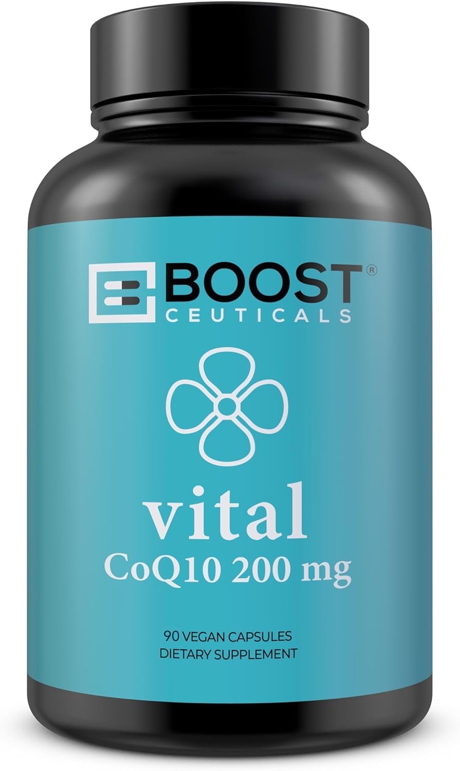 BoostCeuticals CoQ10 200mg Vegan Capsules with BioPerine - Ubiquinone, 90 Count