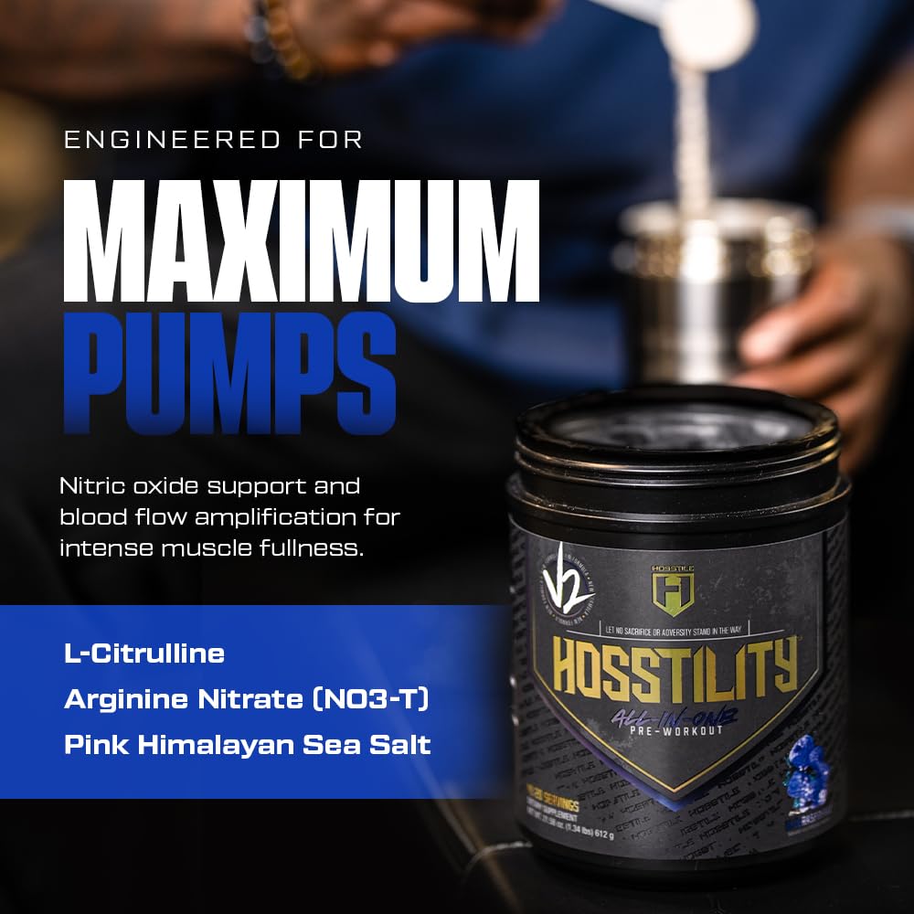 HOSSTILE Hosstility V2 Pre-Workout Powder, 1.35 Pound