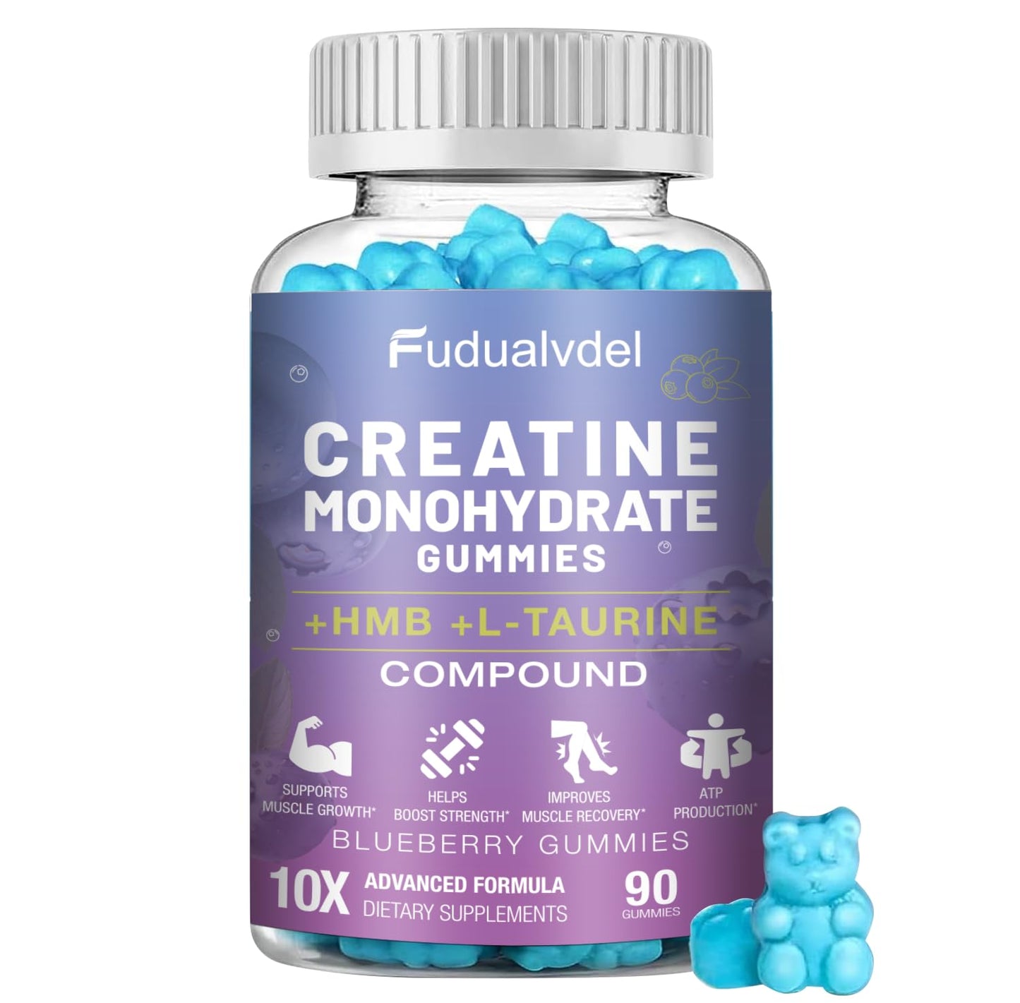 Fudualvdel Creatine HMB Monohydrate Gummies 90 Count