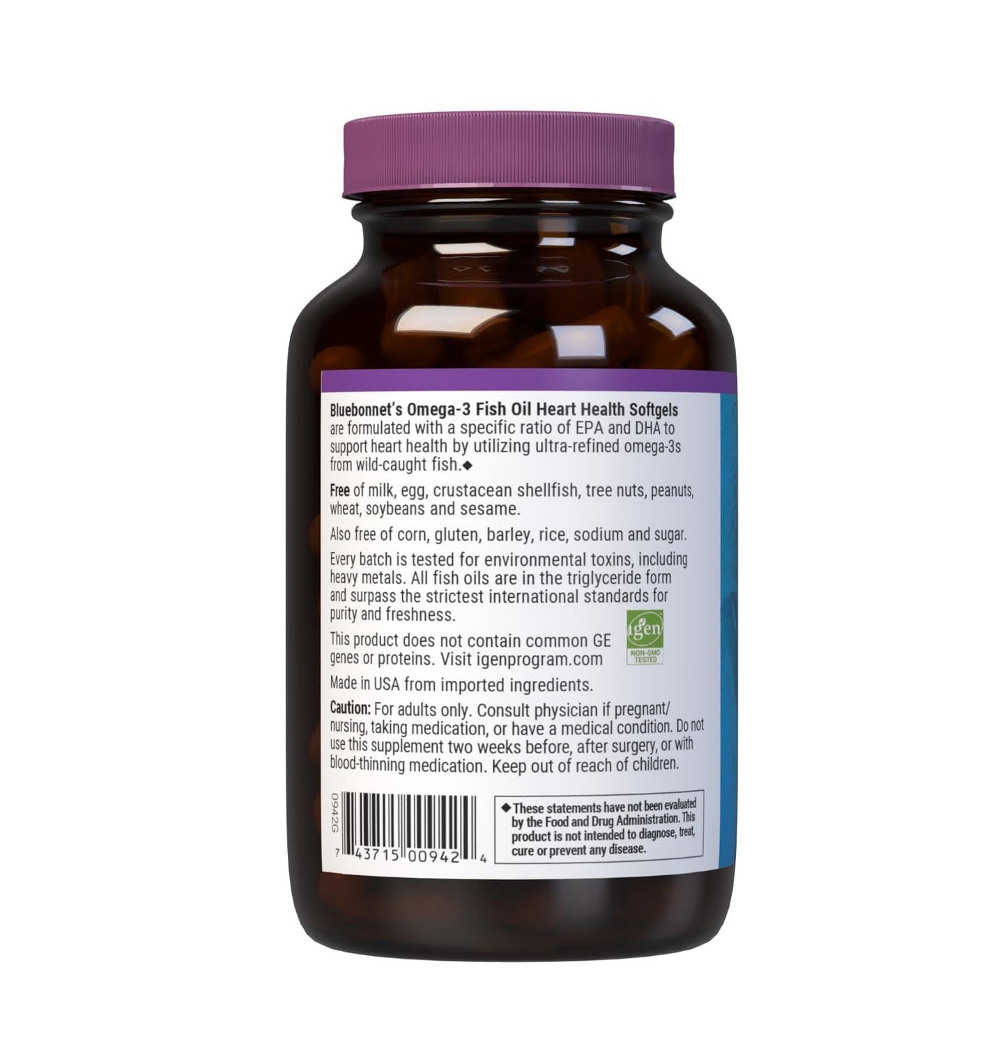 BlueBonnet Omega-3 Heart Formula Softgels 60 Count