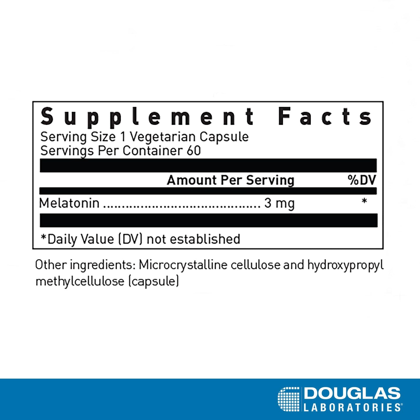 Douglas Laboratories Melatonin 3 mg Capsule, 60 Count