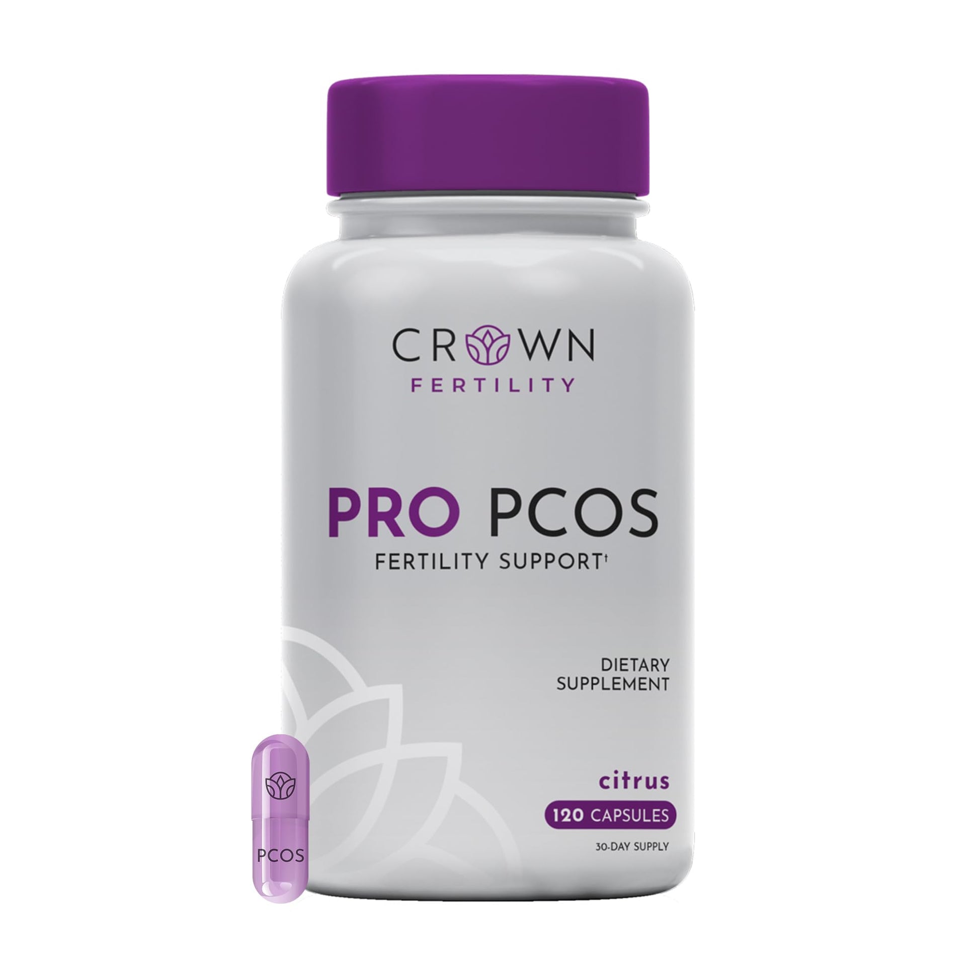 Crown Fertility Pro PCOS, PMOS Supplements for Women, 120 Capsules