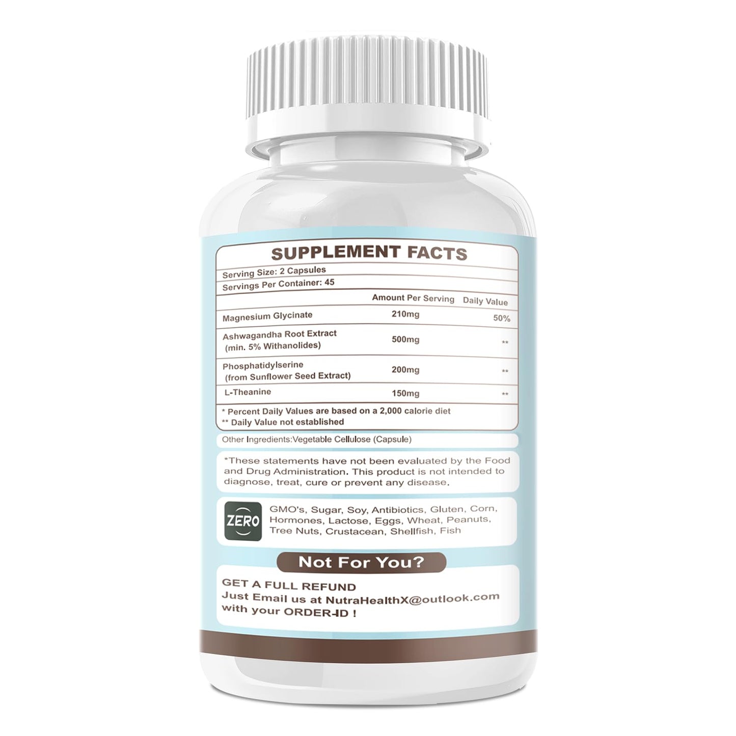 VitaHarbor Cortisol Supplement 4-in-1 Cortisol Reducer Capsules, 90 Veg Caps