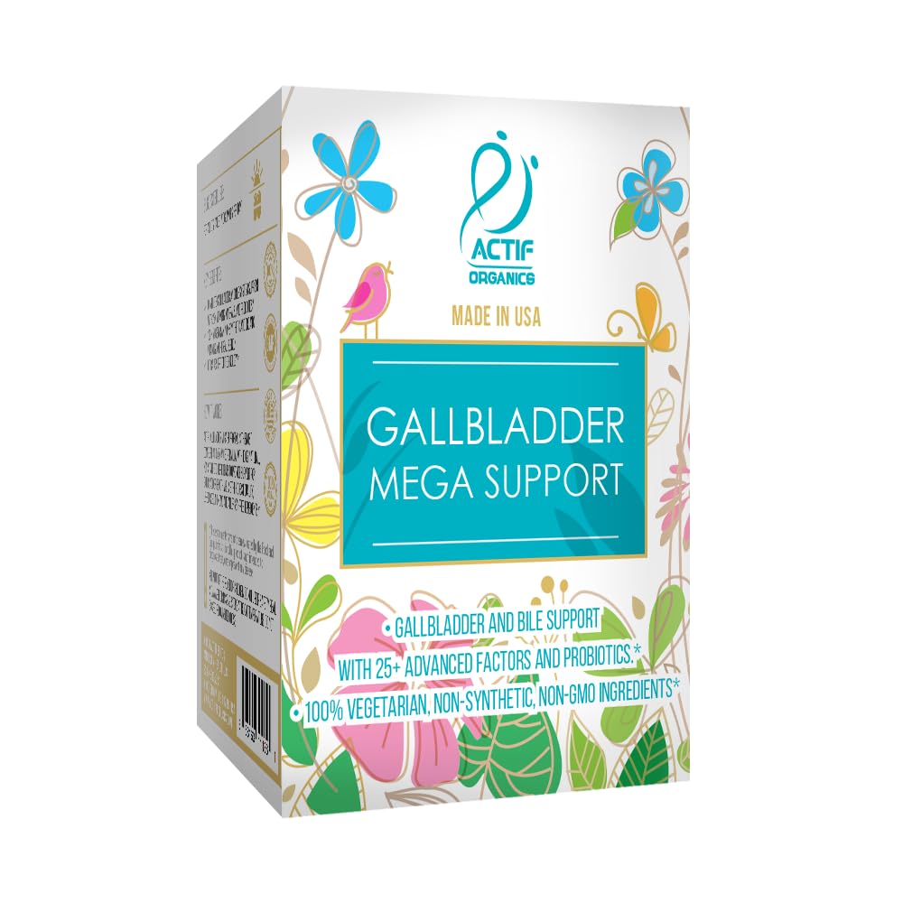 ACTIF Gallbladder Mega Support with 25+ Factors, 10 Billion CFU Probiotics, Bile Support Capsule 1 Count
