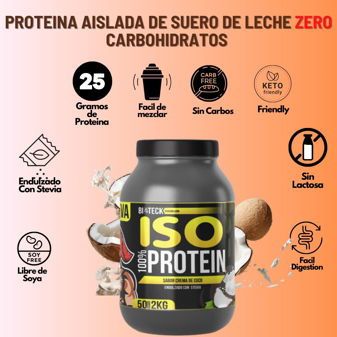 BIOTECKPHARMA ISO Protein Coconut Cream Flavor Protein Powder, 2KG