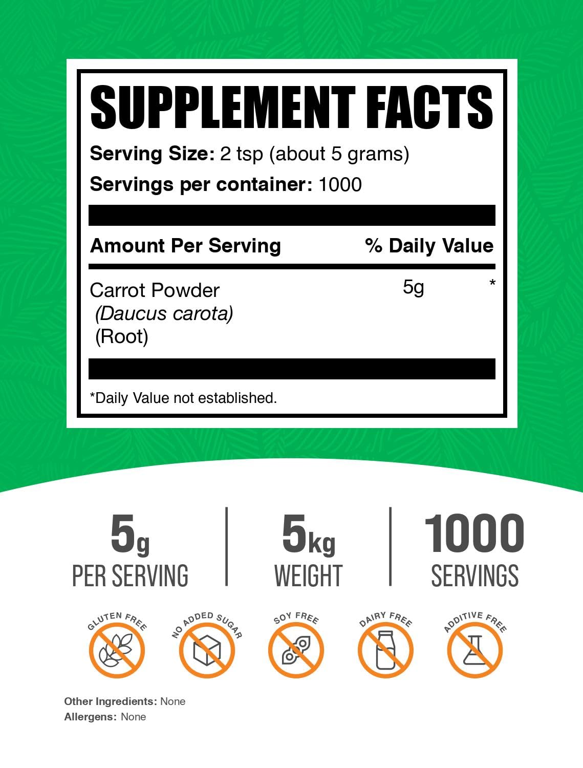 BulkSupplements Carrot Powder Powder, 11.01 lb