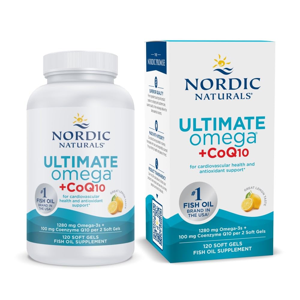 Nordic Naturals Ultimate Omega + CoQ10 Lemon Softgels 120