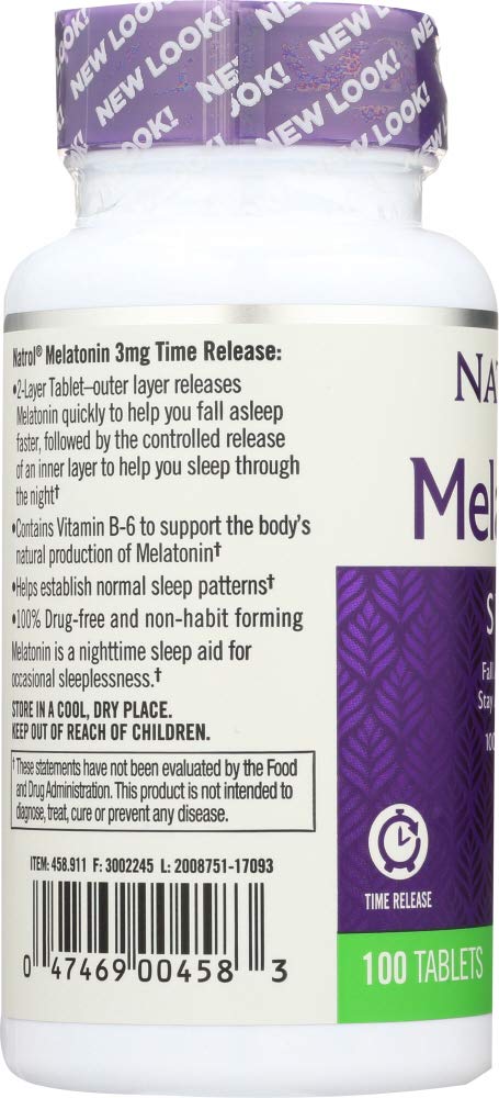 Natrol Melatonin 3 mg Sleep Time Release Dietary Supplement Tablet 400 Tablets