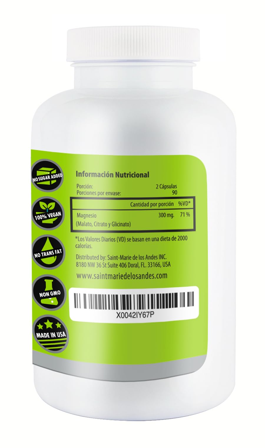 Saint-Marie de los Andes Magnesium Complex Supplement Capsule 180 Count