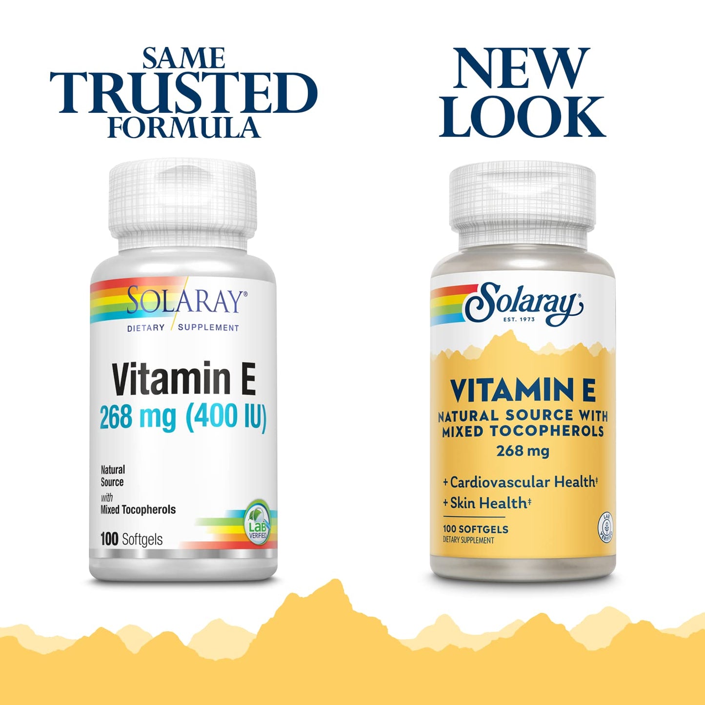 SOLARAY Vitamin E d-Alpha Tocopherol 268mg (400 IU) Softgels, 100 Count