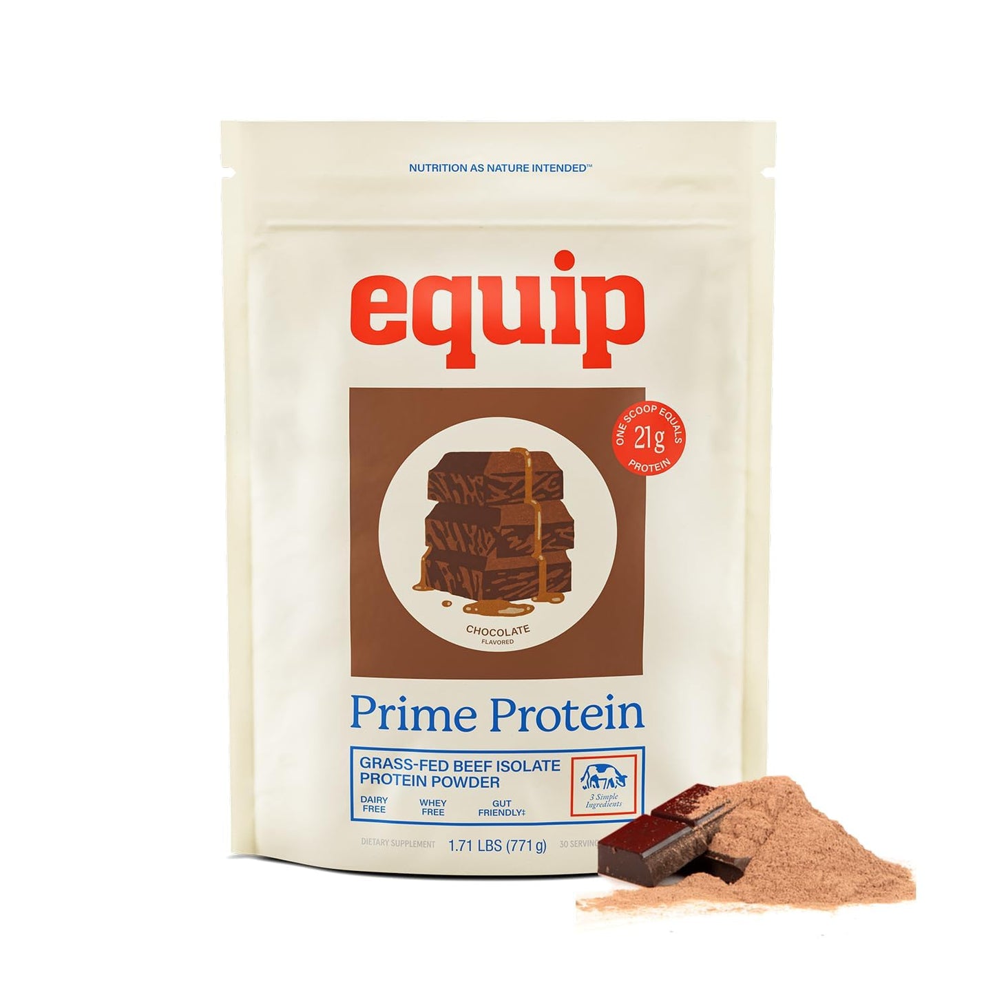 Equip Prime Grass-Fed Beef Protein Isolate Powder, 30 Servings