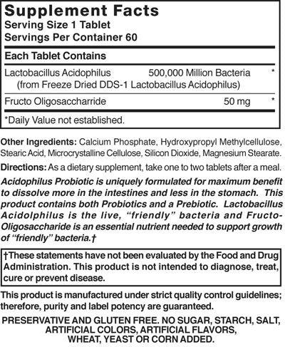 Nature's Blend Acidophilus Probiotic Tablets 60