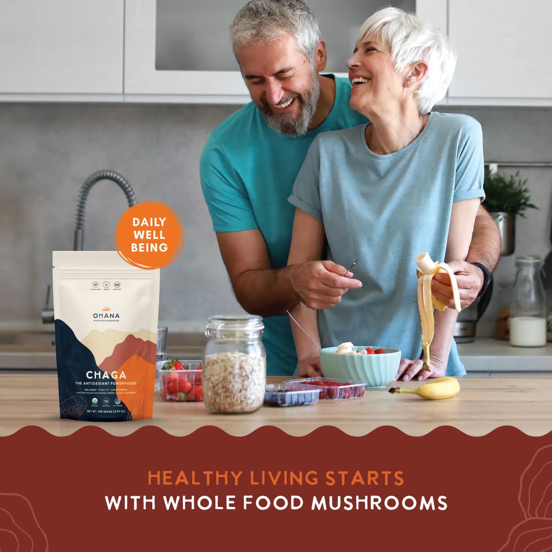 Ohana Mushrooms Chaga Organic Mushroom Powder Blend, 3.53 oz