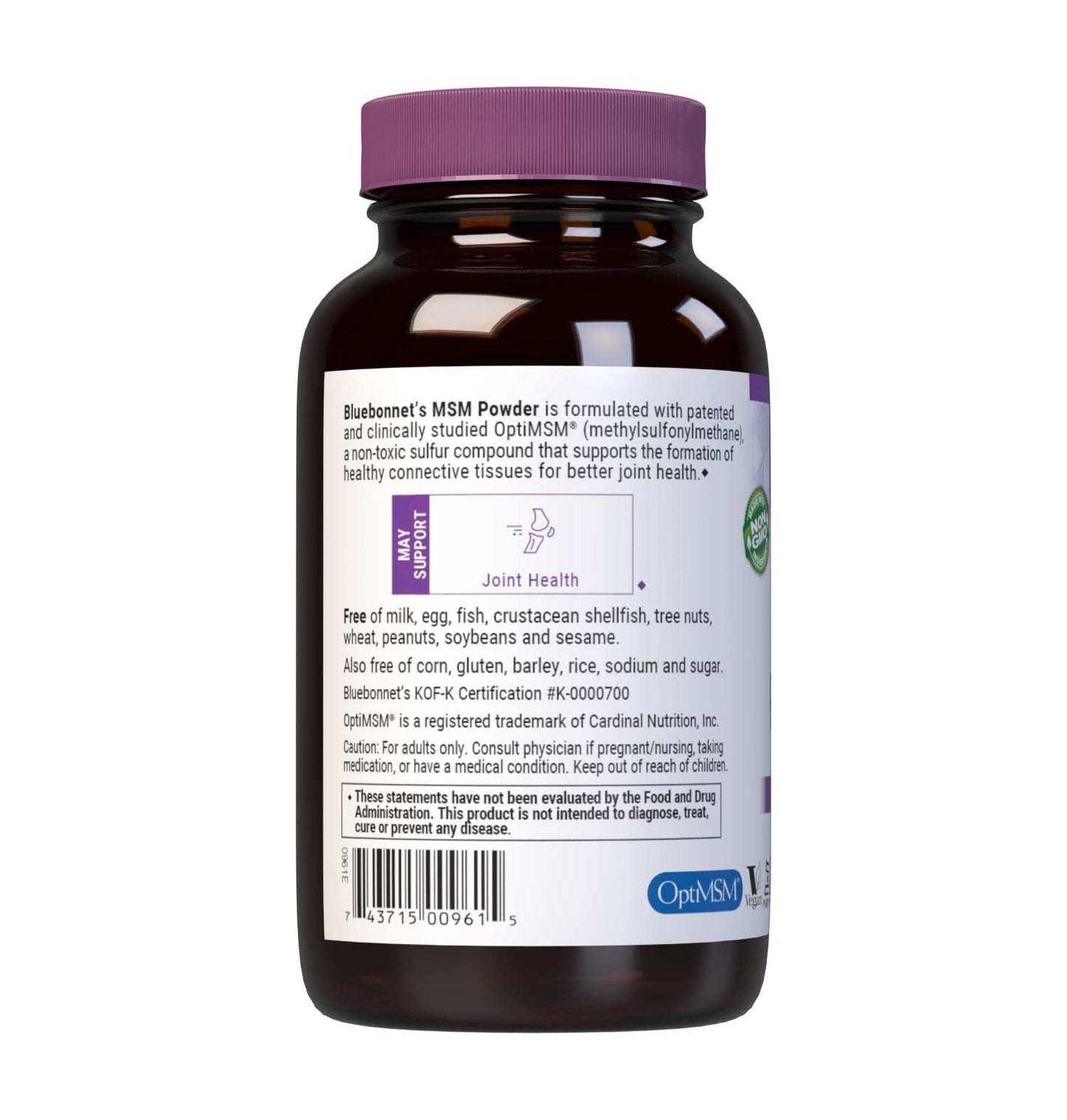 BlueBonnet MSM Powder 2600mg, 8 oz