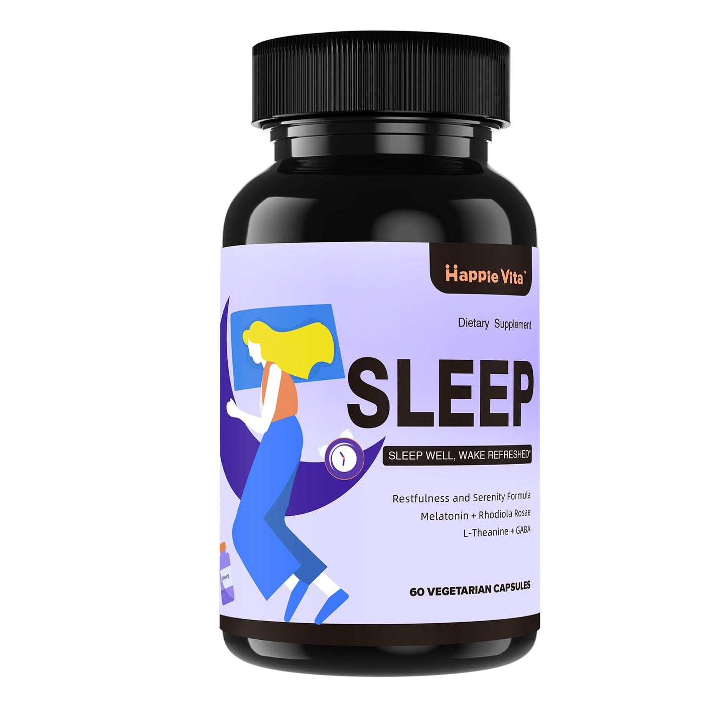 HappieVita 4 in 1 Sleep Aid for Adults, Capsules, 60