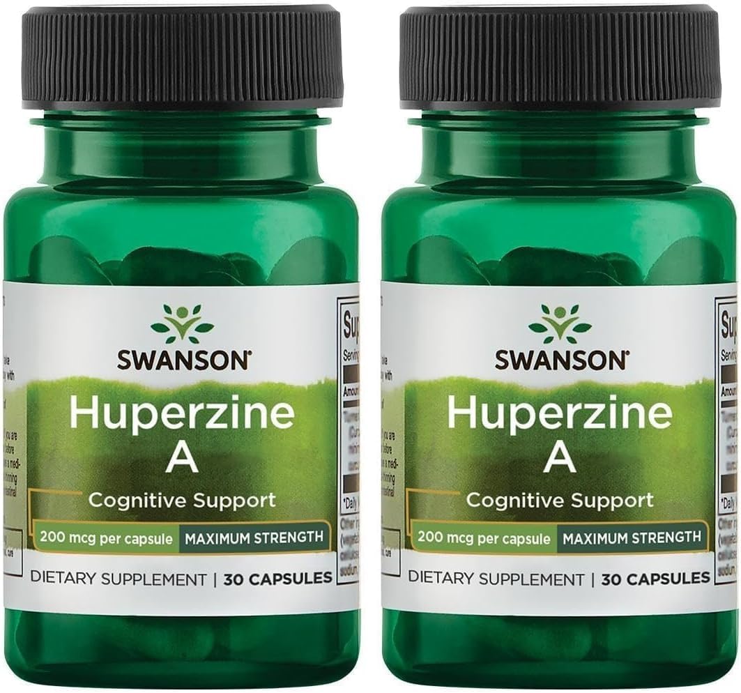 Swanson Maximum-Strength Huperzine A 200 mcg Capsules, 60 Count