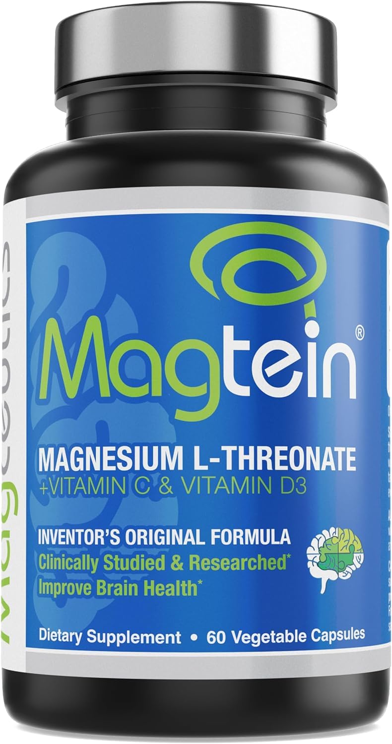 Magtein Magnesium L-Threonate Supplement Capsules, 60 Veg Capsules