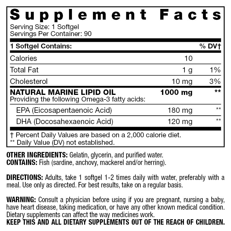 Fresh Start Omega-3 Fish Oil 1000 mg Softgels, 90 Count