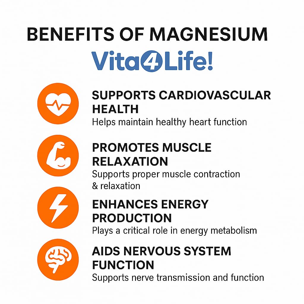 Vita4Life Magnesium Citrate High Absorption Capsule 240 Count