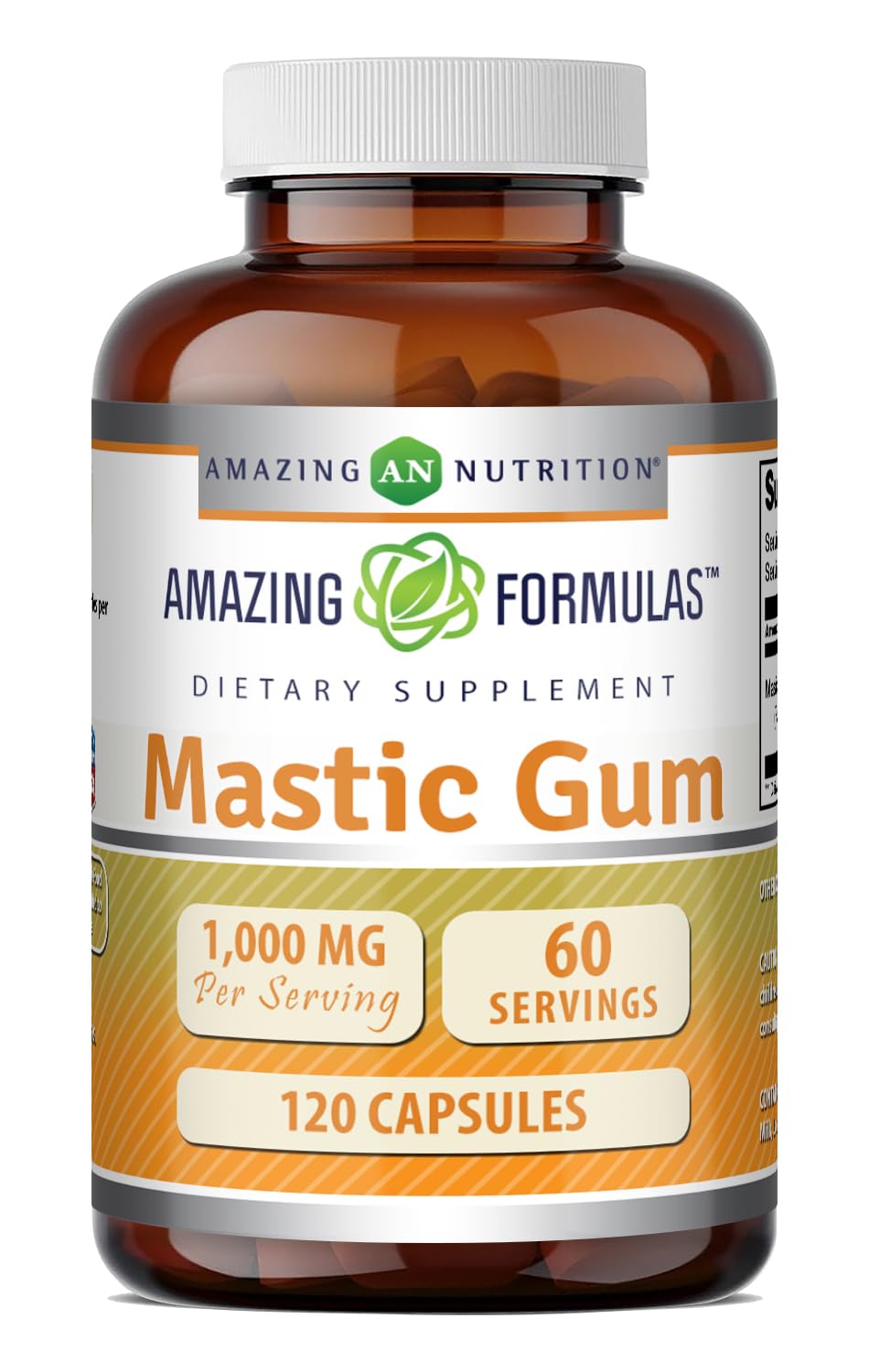 Amazing Nutrition Mastic Gum Supplement 1000 mg Per Serving Capsule, 120 Capsules