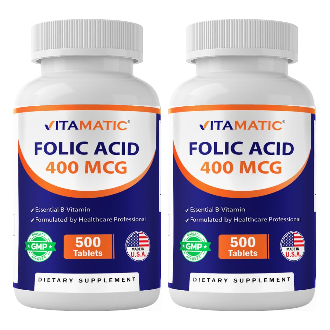 Vitamatic Folic Acid 400 mcg 1000 Tablets