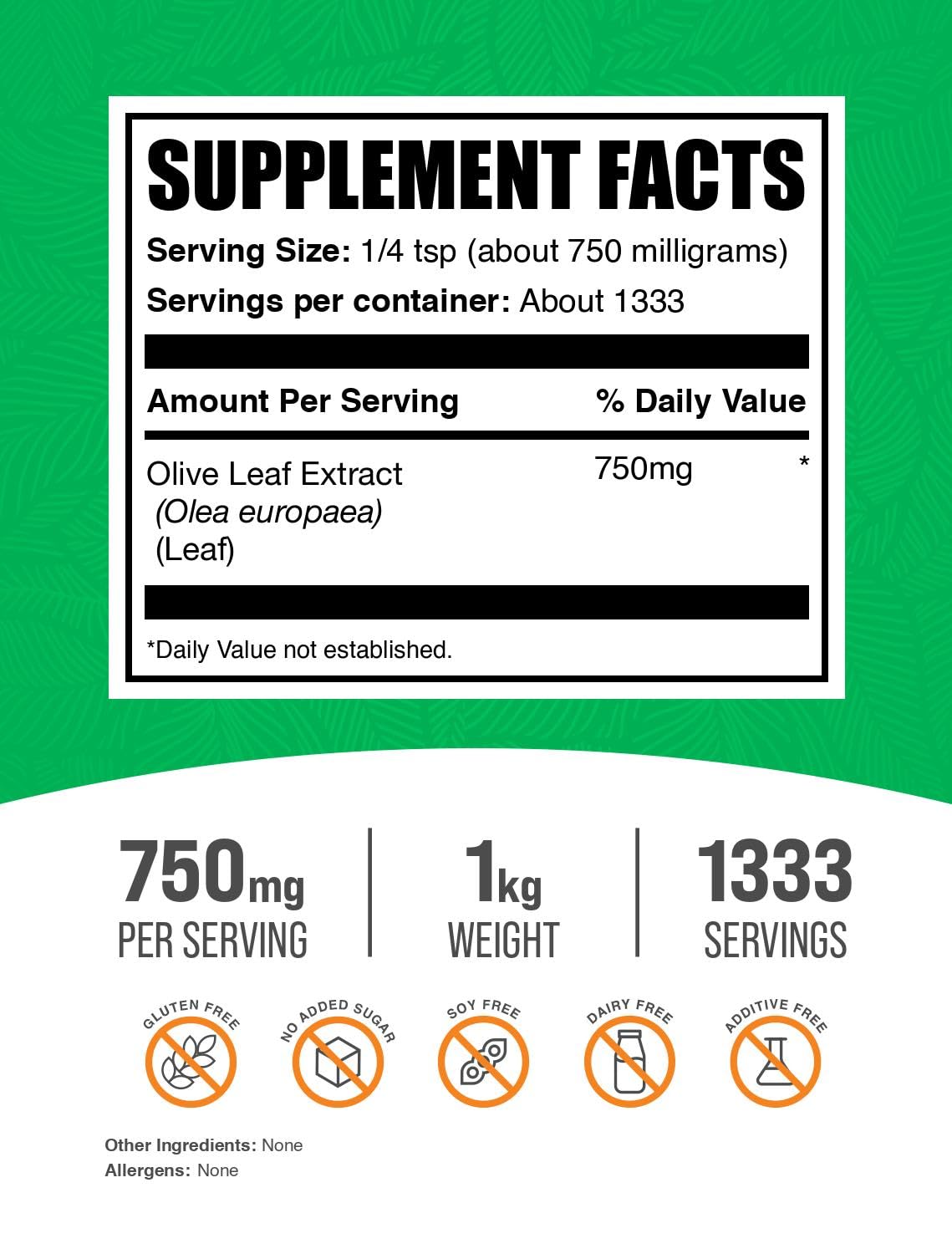 BulkSupplements Olive Leaf Extract Powder 35.27 oz
