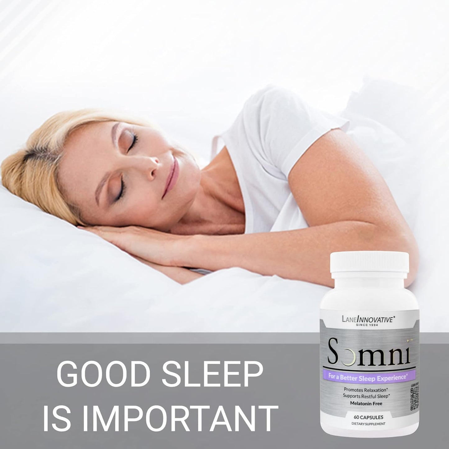 LANE LABS Somni Sleep Aid Supplement Capsule, 60 Count