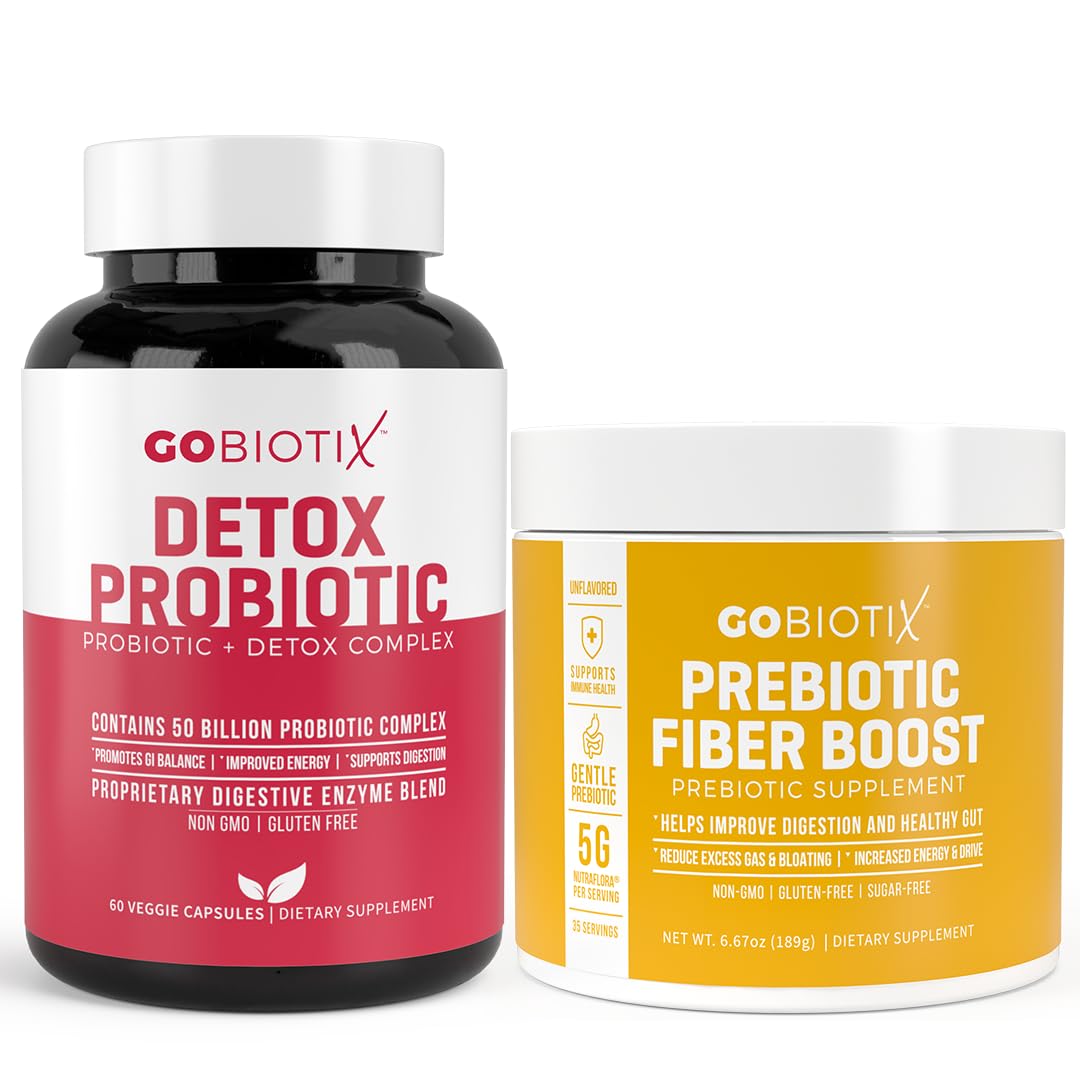 GOBIOTIX Detox & Fiber Supplement Bundle - Prebiotic Fiber Powder & Detox Support